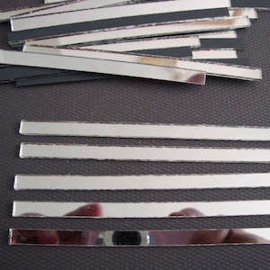 50 Pieces, Silver Glass Mirror Tiles, Size Approx: 8 x 0.5 cm, Thickness 2 mm, Art&Craft