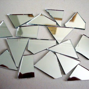 500 Pieces, broken mirrors , Large Off cuts Silver Glass Mirror 2 mm Thick. Art&Craft,