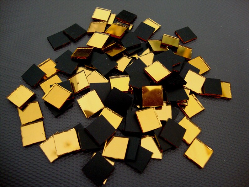 300 Pieces Mosaic Gold Mirror Glass Tiles for Art & Craft Etsy