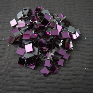 200 pieces, Mosaic Purple Mirror pieces (Approx 5x5 mm) 2mm thick.