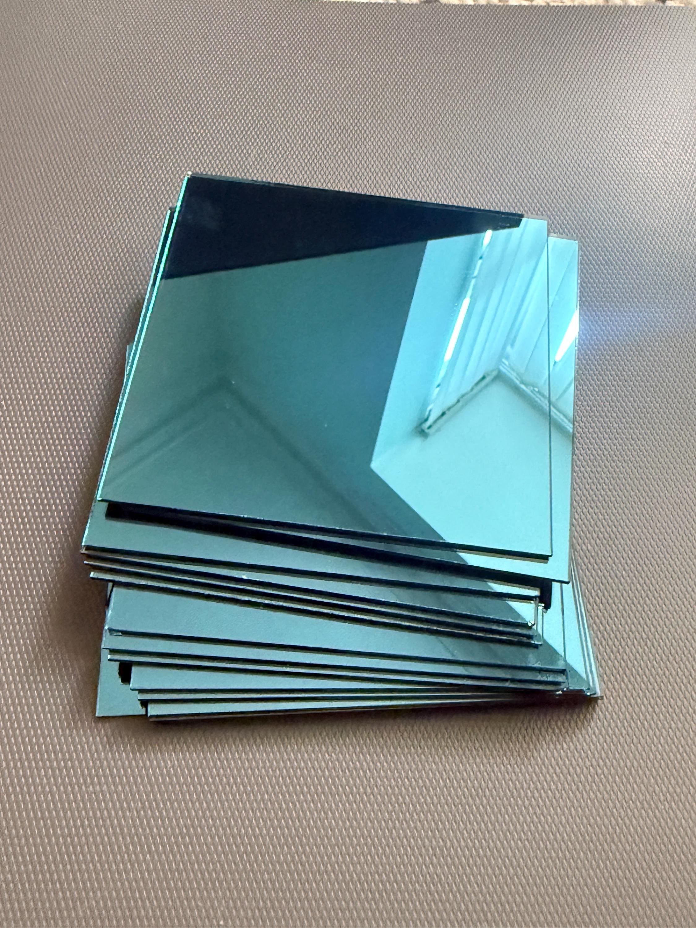 Vintage Blue Glass Mirror - Etsy