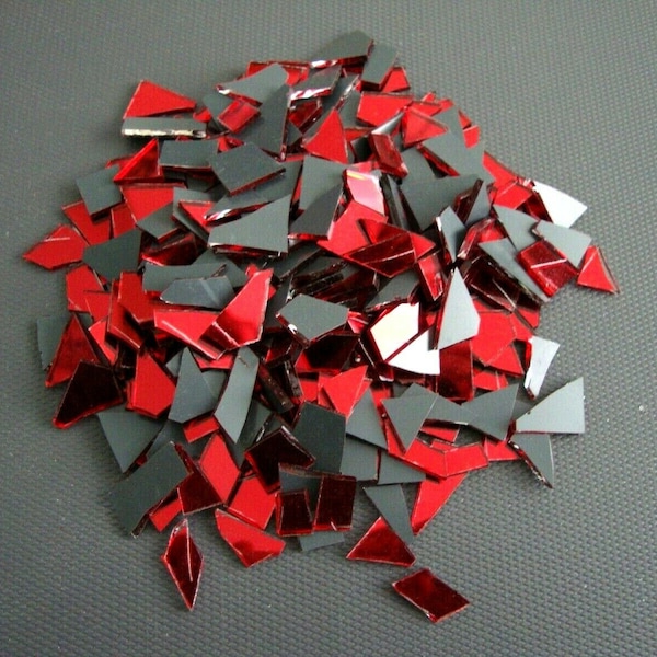 300 # Mosaic Off Cut Red Mirror Glass, Art & Craft, 2 mm thick