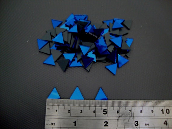 1x1x1 cm Art/&Craft Royal Blue Triangle Glass Mirror 1.6 mm Thick 100 pieces