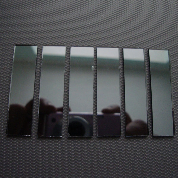 Verre miroir gris mosaïque d'environ 2 x 0,5 po., 2 mm d'épaisseur, 50 pièces. Art et artisanat,