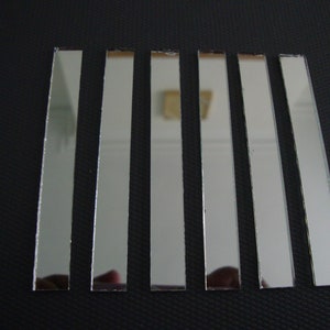 150 pieces, Silver Mirror glass 10 x 1 cm, 2 mm thick.
