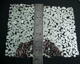 Broken mirrors, 1000 Pieces, SMALL Off cuts Silver Glass Mirror 2 mm Thick. Art&Craft,