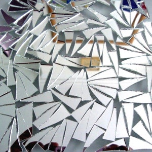 200 # Mosaic Silver mirror glass Tiles (Approx 3 X 1.2 cm ) 2 mm thick