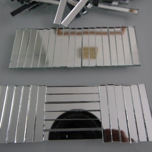 Mosaic Silver Mirror Glass strips, Art & Craft, 5 x 0.5 cm, 2 mm, 200 pcs