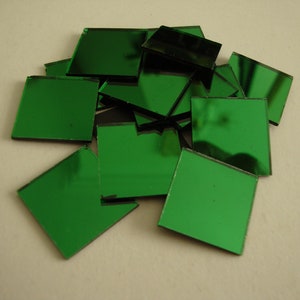 Mosaic Green mirror glass approx 2 x 2 cm, 100 pieces, 1.6 mm thick