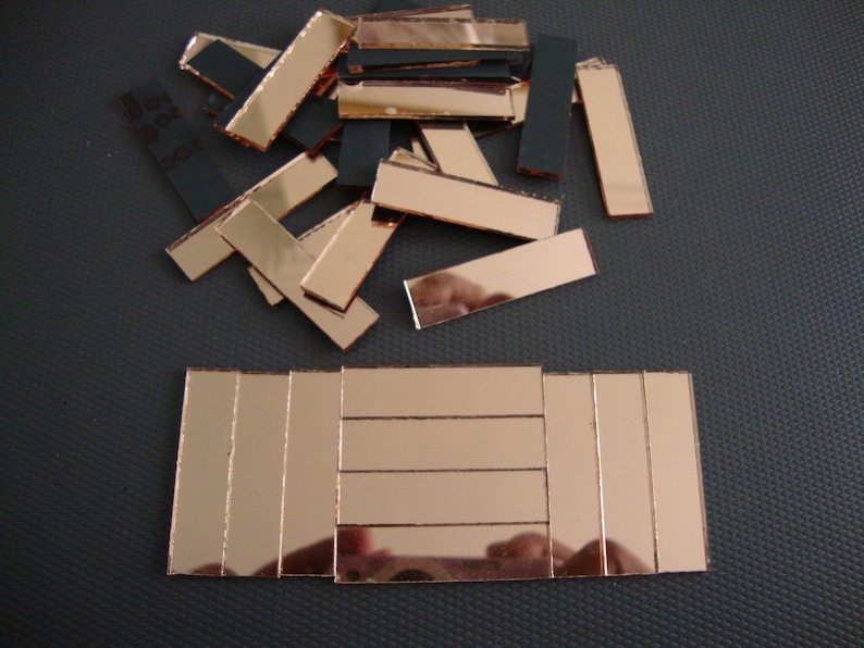 100 Strips Mosaic Rose Gold Mirror Tiles approx 1 X 4 Cm 2 Etsy