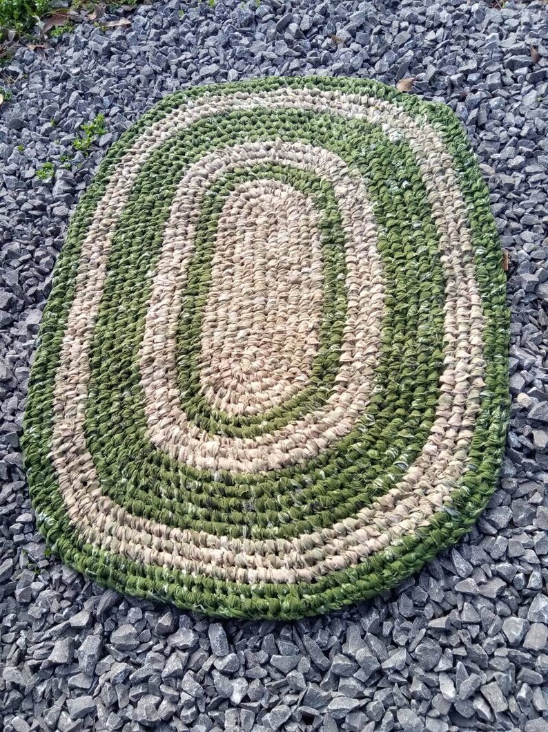 Camo Army Green Rag Rug. Large Oval. Machine Wash Dry Etsy