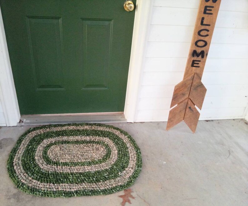 Camo Army Green Rag Rug. Large Oval. Machine Wash Dry Etsy