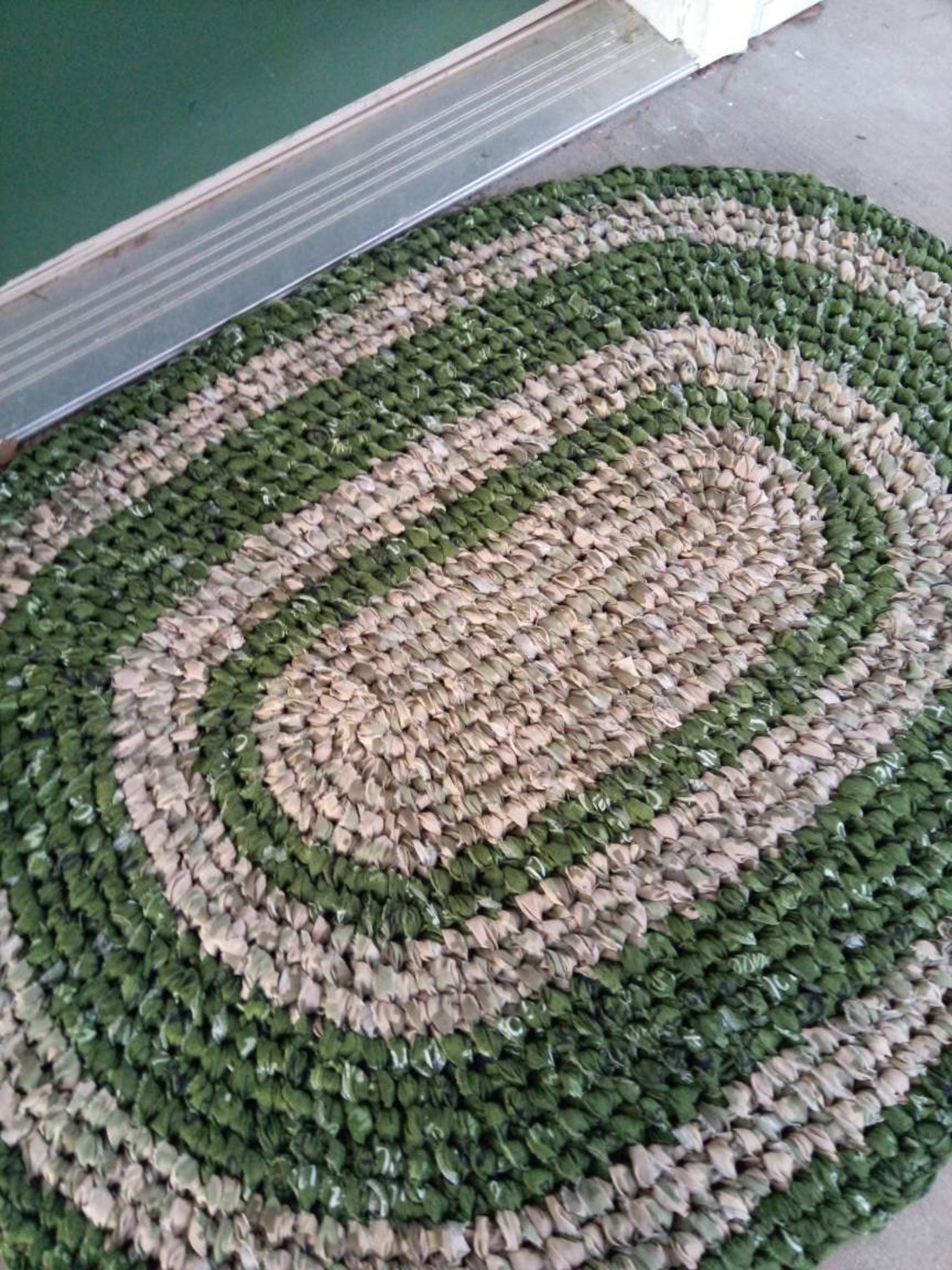 Camo Army Green Rag Rug. Large Oval. Machine Wash Dry Etsy