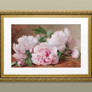 Soft Vintage Peony Art French country vintage art Digital Vintage Print Vintage Master Bedroom Art Botanical vintage wall art SL10 image 2