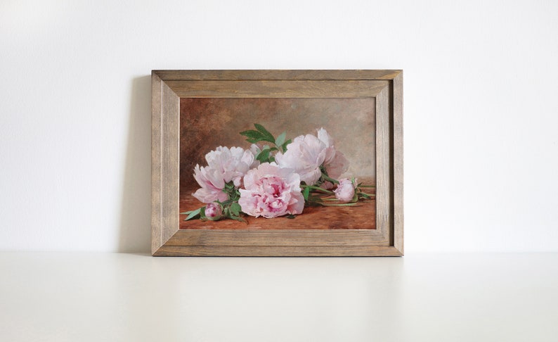 Soft Vintage Peony Art French country vintage art Digital Vintage Print Vintage Master Bedroom Art Botanical vintage wall art SL10 image 6