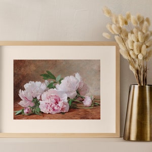 Soft Vintage Peony Art French country vintage art Digital Vintage Print Vintage Master Bedroom Art Botanical vintage wall art SL10 image 4