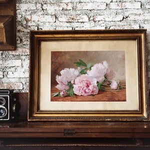 Soft Vintage Peony Art French country vintage art Digital Vintage Print Vintage Master Bedroom Art Botanical vintage wall art SL10 image 3