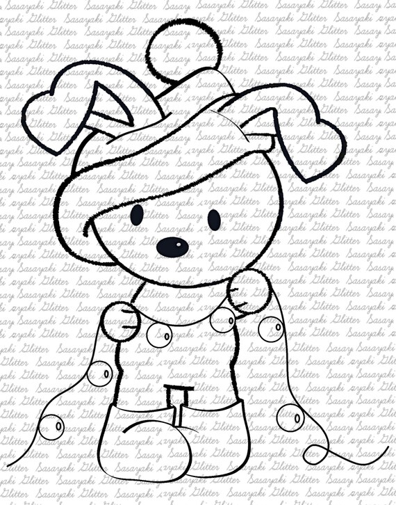 Christmas Bunny Decorating Sasayaki Glitter Digital Stamp By Etsy