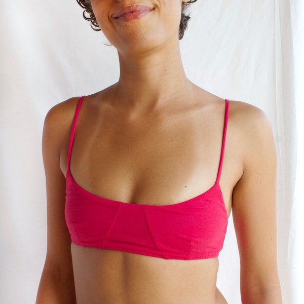 Bralette en coton biologique, sous-vêtements, soutien-gorge en coton biologique, bralette de couleur unie, soutien-gorge de couleur unie