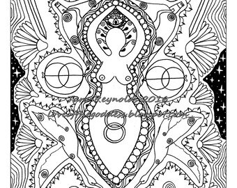 goddess coloring etsy