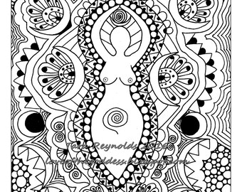 goddess coloring etsy