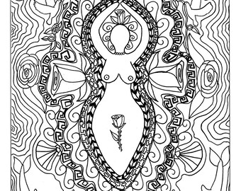 goddess coloring etsy