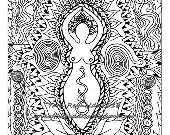 Coloring Pages for Adults Mabon Sabbat Goddess Art Coloring | Etsy