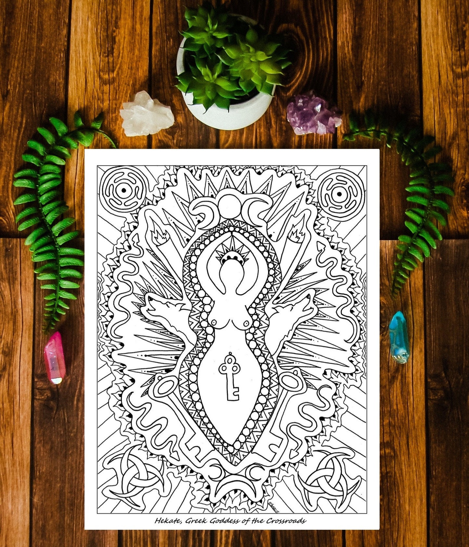 Goddess Hekate Goddess Hecate Goddess Art Coloring Page | Etsy