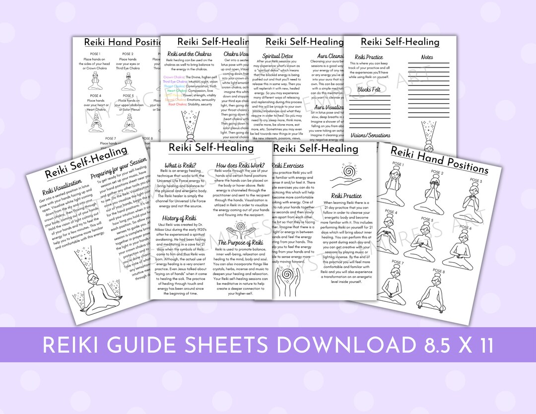 Reiki Guide Sheets Download Printable Reiki Workbook Book of Shadows ...