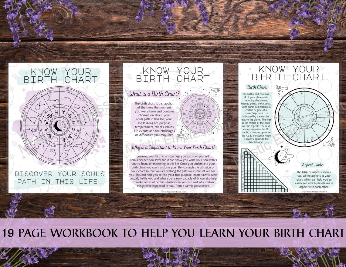 Astrology Workbook Guide Sheets Birth Chart Printable - Etsy