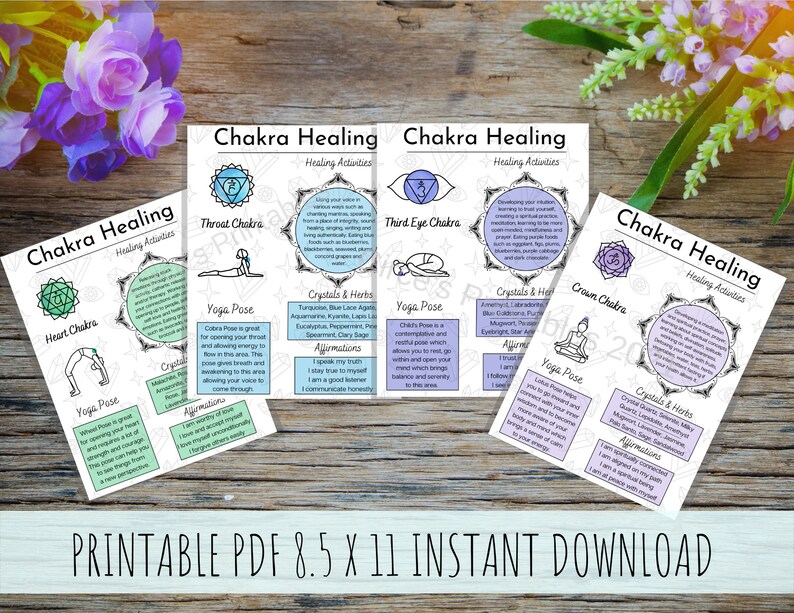 Chakra Healing Guide Sheets Printable Book of Shadows | Etsy