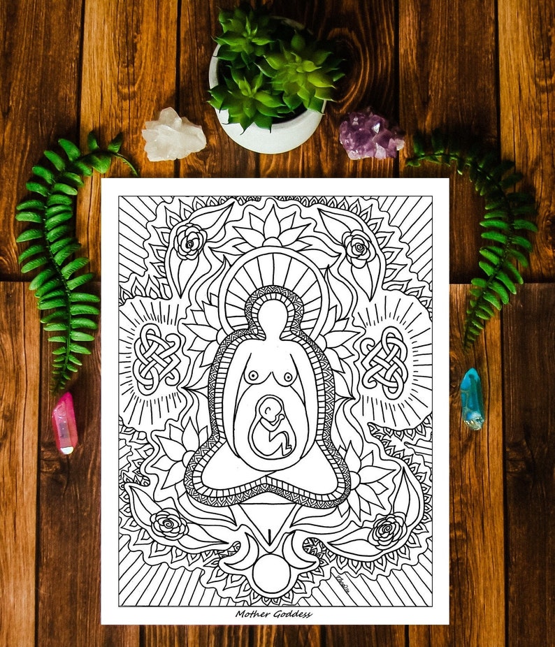 Download Pagan Art Earth Goddess Art Mandala Coloring Page Divine ...