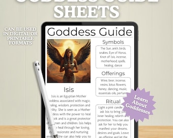 Goddess Guide Sheets Divine Feminine Cheat Sheets Book of Shadows Download Grimoire Printable