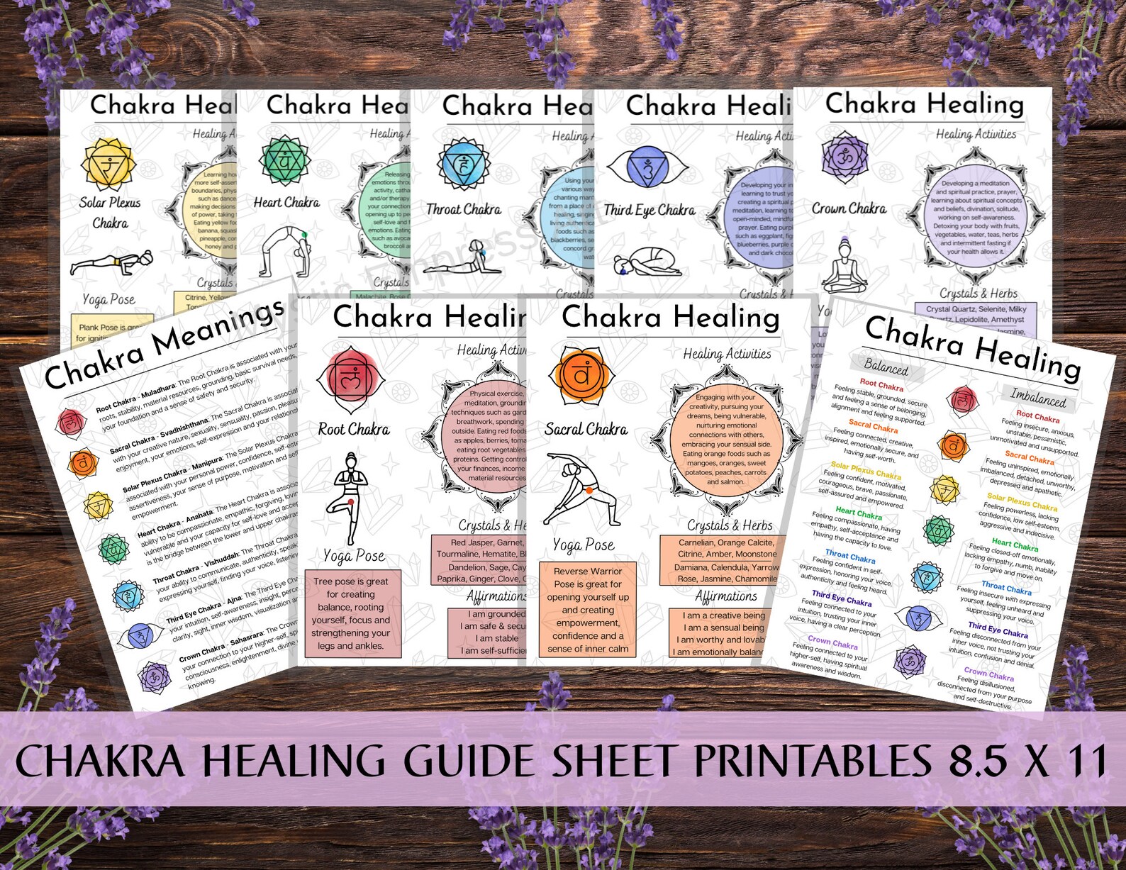 Chakra Healing Guide Sheets Printable Book of Shadows - Etsy