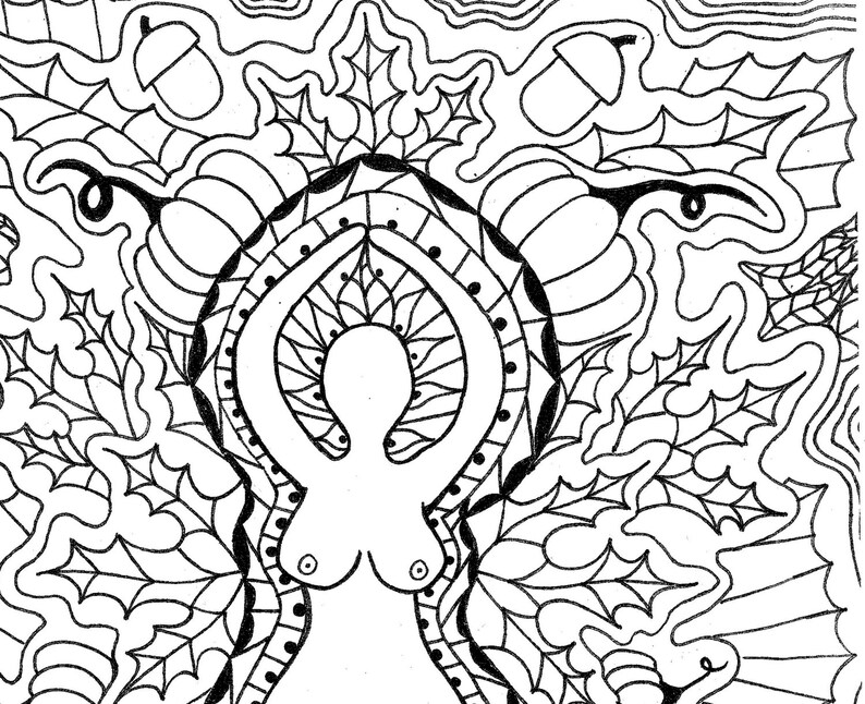 Goddess Art Mabon Sabbat Art Mandala Coloring Page Fall Goddess Art Pagan Art Printable Coloring Page Divine Feminine Pagan Art