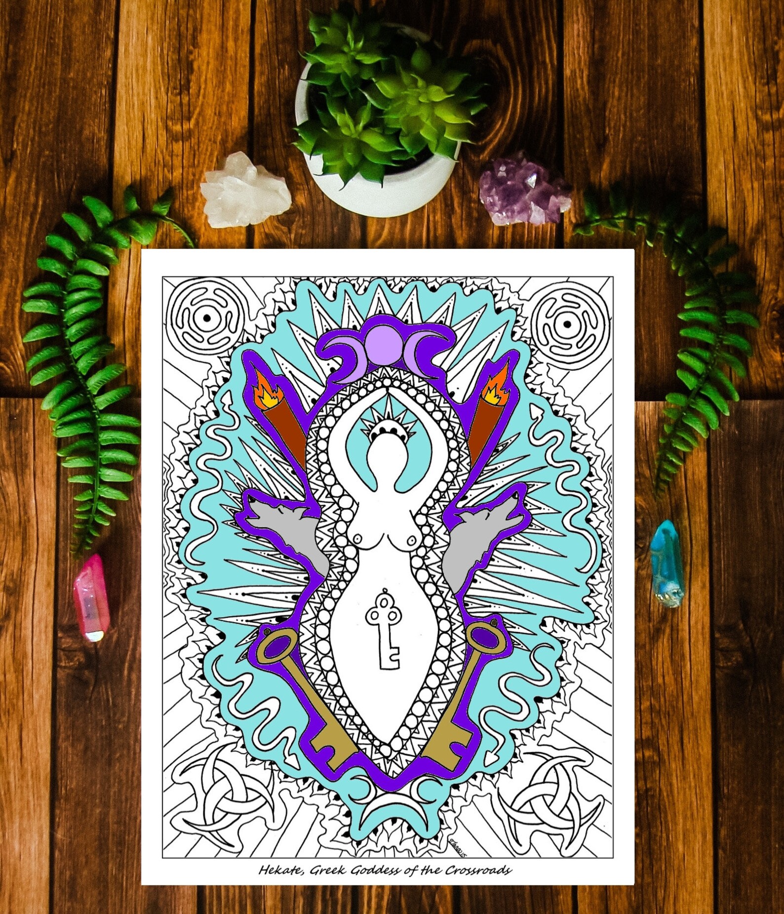 Goddess Hekate Goddess Hecate Goddess Art Coloring Page | Etsy