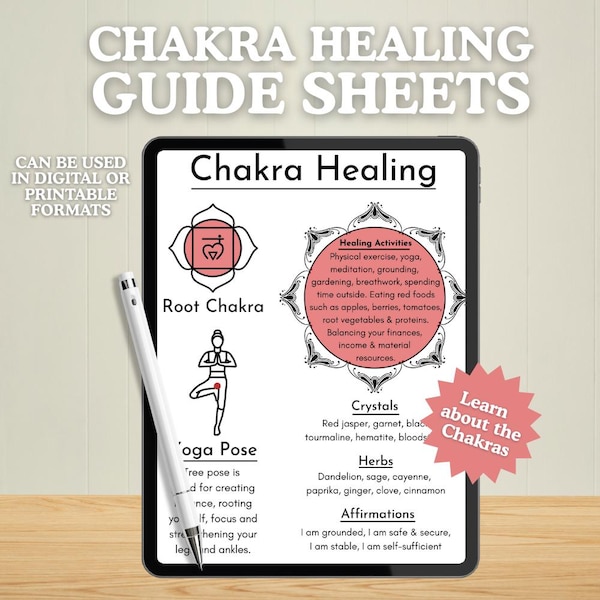 Chakra Healing Guide Sheets: Printable Book of Shadows (PDF Download)
