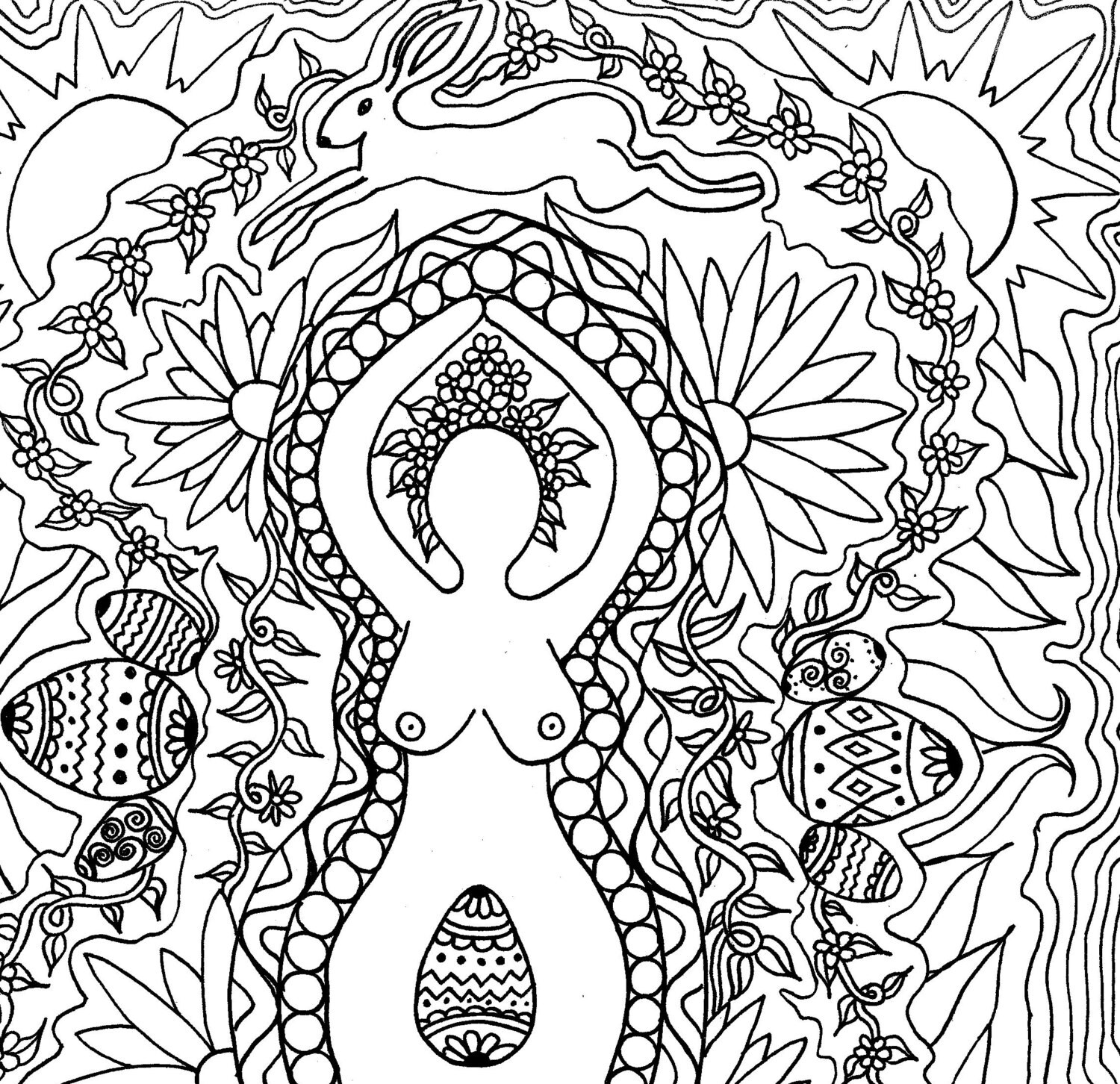 Coloring Book Page Printable Coloring Pages Ostara Sabbat | Etsy