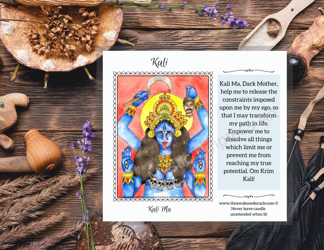 Goddess Kali Art Printable Prayer Candle Label Kali Ma Art Etsy