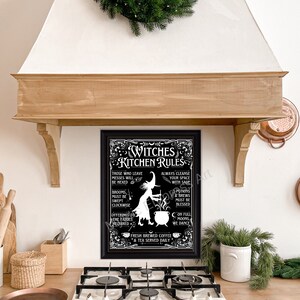Targa In Metallo Witches Kitchen Rules – 20x30 Cm, Retrò, Scritta Divertente, Decorazione Per Halloween E Cucina - 2