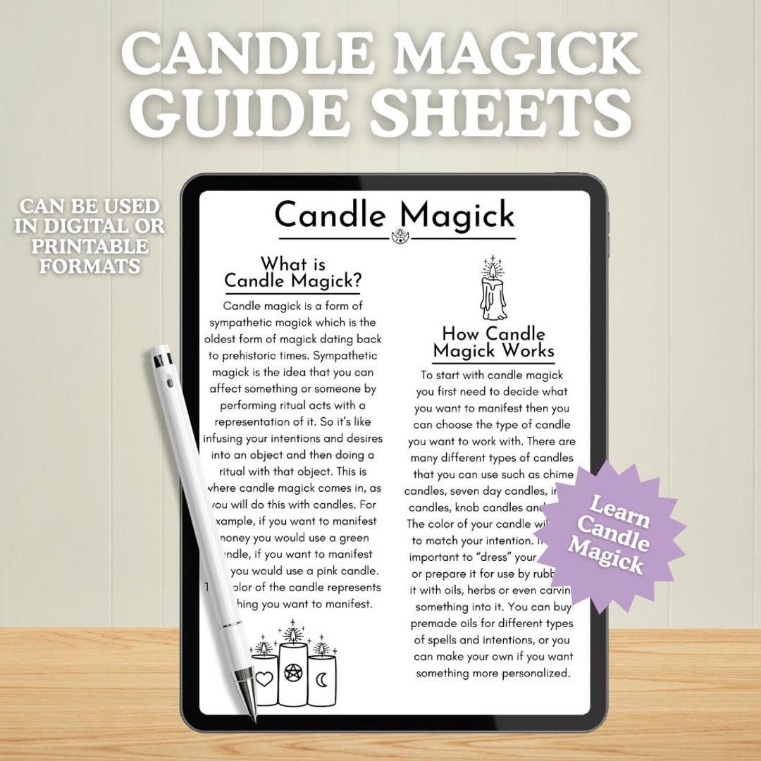 Candle Magick Guide Sheets: Beginner Witchcraft Spells (PDF ...