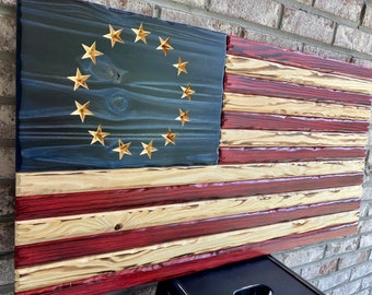 Distressed Betsy Ross American Flag, Rustic American Flag, Betsy Ross, Wooden Flag