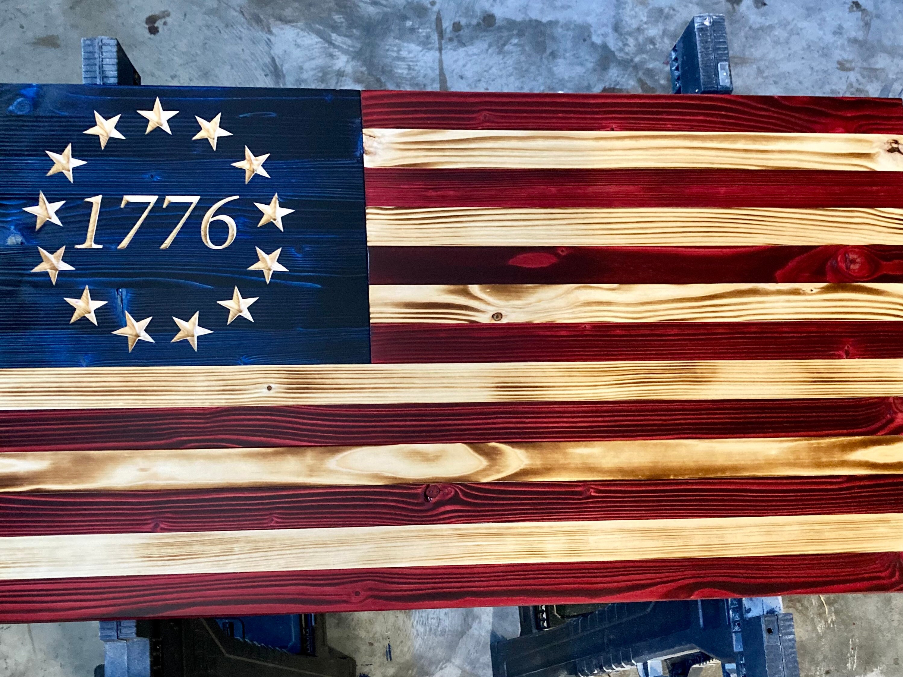 Rustic Wooden 1776 Betsy Ross Flag