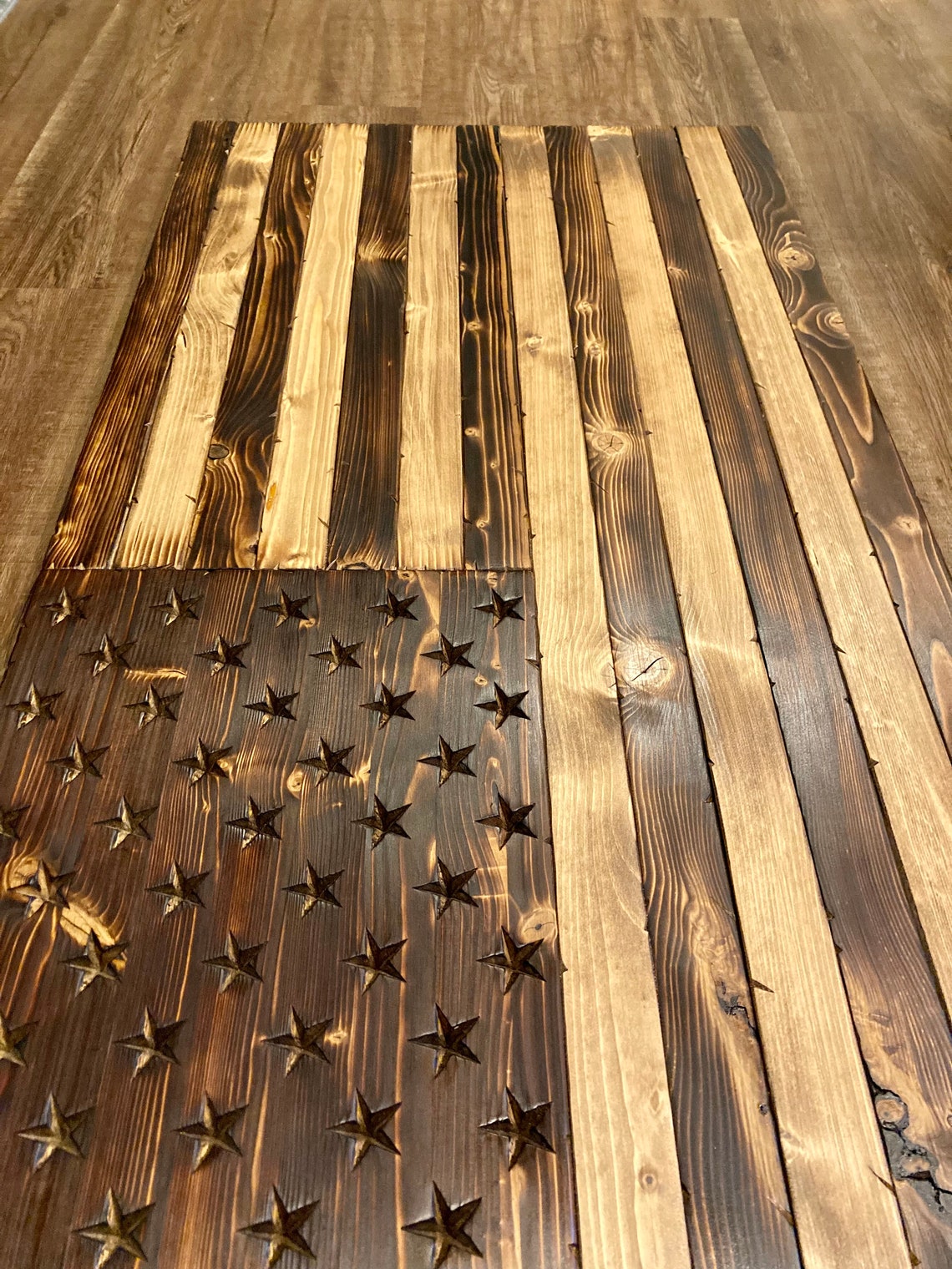 Distressed American Flag Rustic American Flag Wooden | Etsy