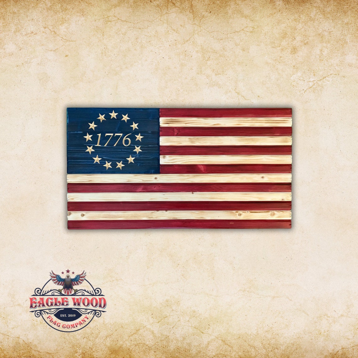 Distressed Wooden Betsy Ross American Flag: Rustic 1776 Decor - Etsy