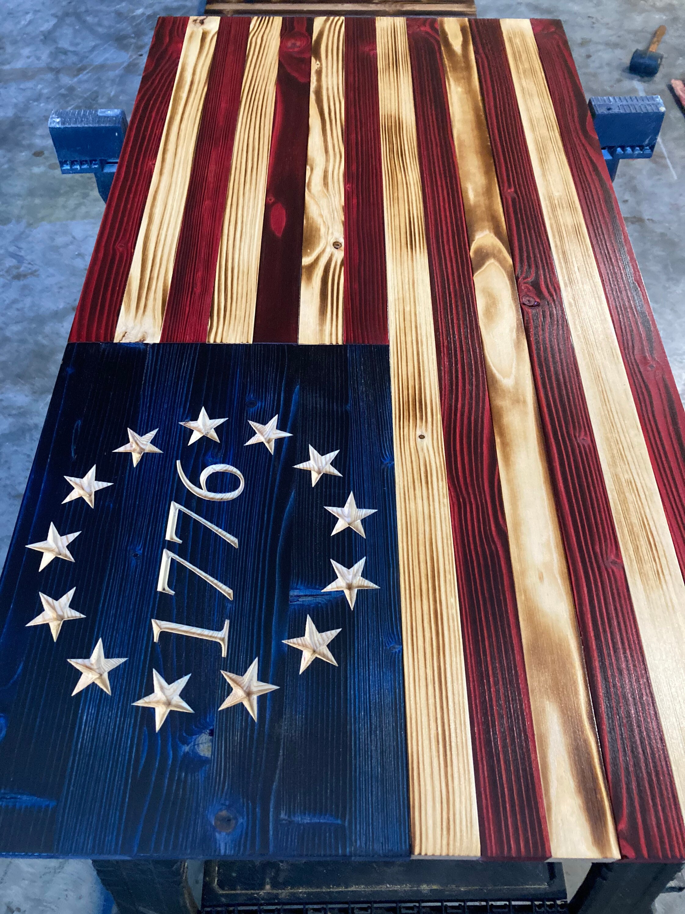 Rustic Wooden 1776 Betsy Ross Flag