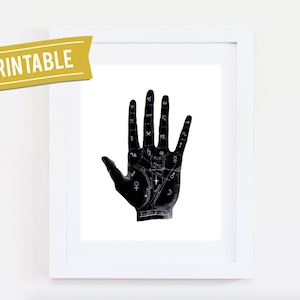 Palmistry print 8x10 PRINTABLE Palmistry hand,fortune teller,mystical print,palmistry poster,Chiromancy,palm reading poster, magic, mystic