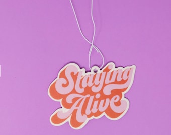 Staying Alive Luchtverfrisser - grappige luchtverfrisser - cadeau nieuwe bestuurder - autodiffusor - autobedel - schattige luchtverfrisser - jaren 70