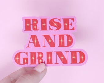 Pegatina "Levántate y esfuérzate" - Pegatina "Girlboss" - Werk - Regalo para emprendedores - Pegatina feminista - Pegatina motivacional - Pegatina inspiradora de autoafirmación