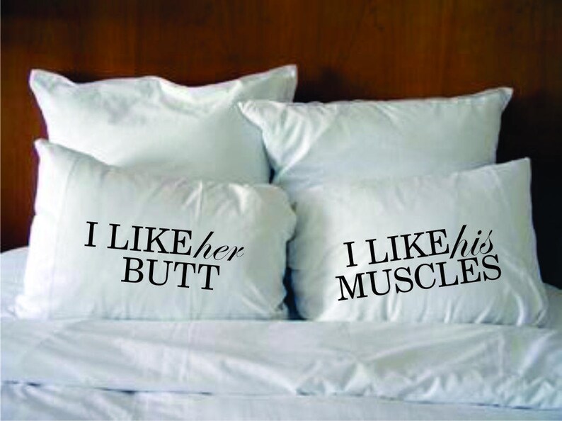 His and Hers Bedding Couples Pillowcases Funny Pillowslips I Etsy